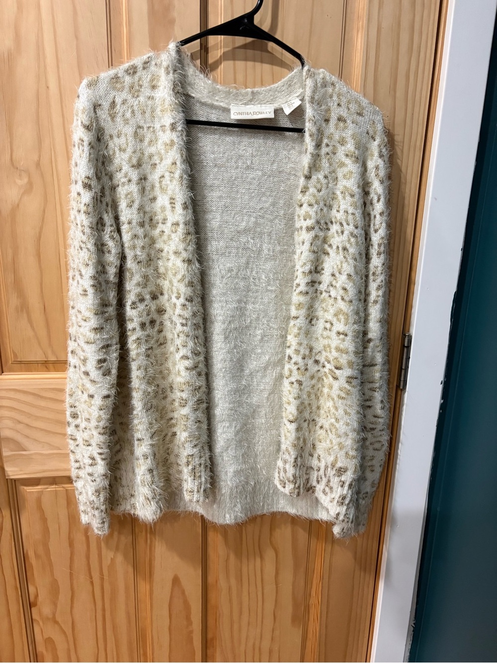 Leopard-Print Open Cardigan Sweater